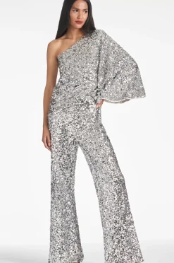 Women Sachin & Babi Tops & Blouses-Morgan Top Sequins Silver