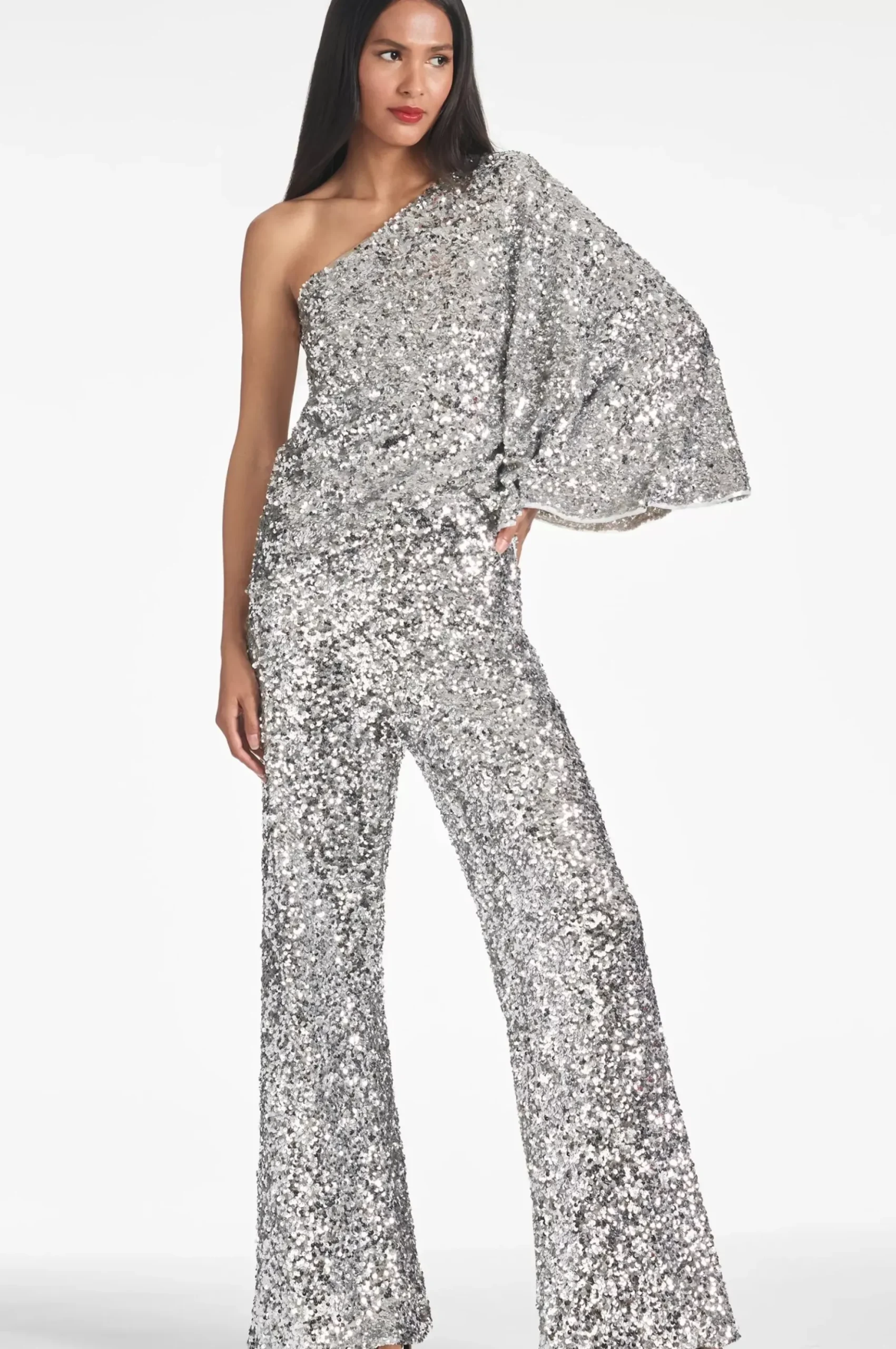 Women Sachin & Babi Tops & Blouses-Morgan Top Sequins Silver