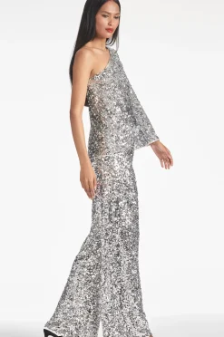 Women Sachin & Babi Tops & Blouses-Morgan Top Sequins Silver