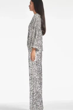 Women Sachin & Babi Tops & Blouses-Morgan Top Sequins Silver