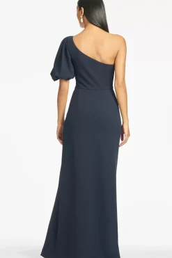 Women Sachin & Babi Gowns-Nadia 4-Way Stretch Crepe Gown Navy