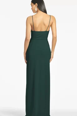 Women Sachin & Babi Gowns-Paulina 4-Way Stretch Crepe Gown Emerald