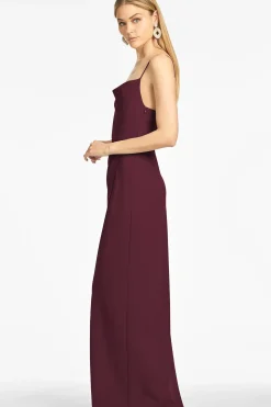 Women Sachin & Babi Gowns-Paulina 4-Way Stretch Crepe Gown Deep Wine