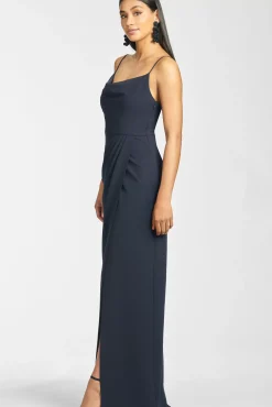 Women Sachin & Babi Gowns-Paulina 4-Way Stretch Crepe Gown Navy