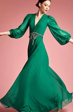 Women Sachin & Babi Gowns-Ramsey Gown Malachite