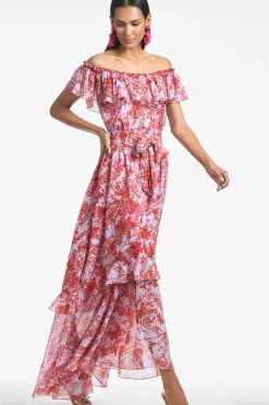 Women Sachin & Babi Gowns-Riley Dress Amaranths Spray