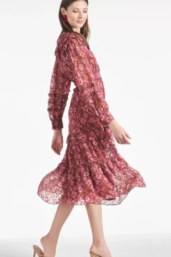 Women Sachin & Babi Dresses-Ronnie Dress Bordeaux Bloom