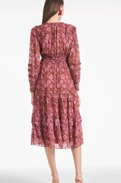 Women Sachin & Babi Dresses-Ronnie Dress Bordeaux Bloom