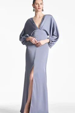 Women Sachin & Babi Gowns-Satin Gabby Gown Cool Grey