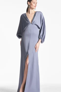 Women Sachin & Babi Gowns-Satin Gabby Gown Cool Grey