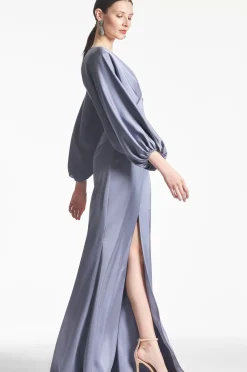 Women Sachin & Babi Gowns-Satin Gabby Gown Cool Grey