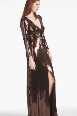 Women Sachin & Babi Gowns-Sequin Talulla Gown Espresso