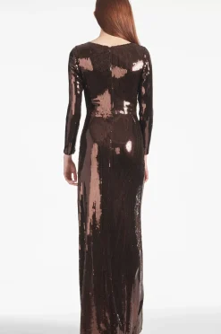 Women Sachin & Babi Gowns-Sequin Talulla Gown Espresso