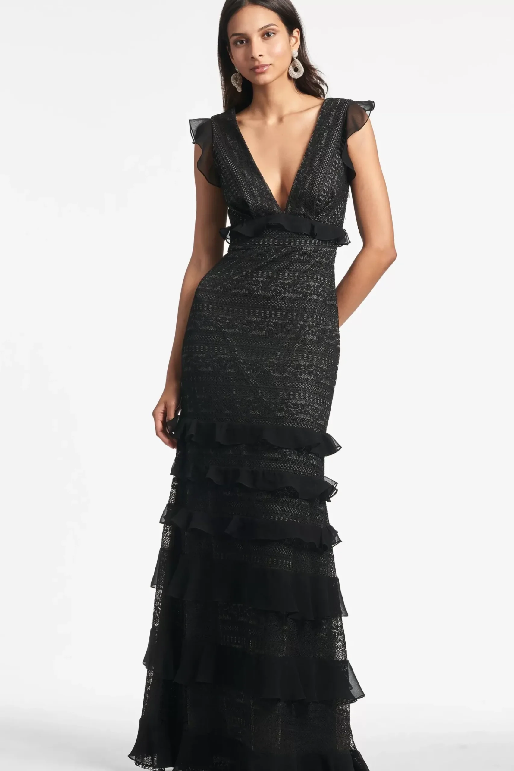 Women Sachin & Babi Gowns-Serafina Gown Black