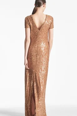 Women Sachin & Babi Gowns-Shiloh Gown Honey