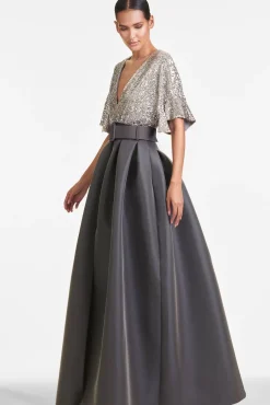 Women Sachin & Babi Gowns-Simone Gown Charcoal