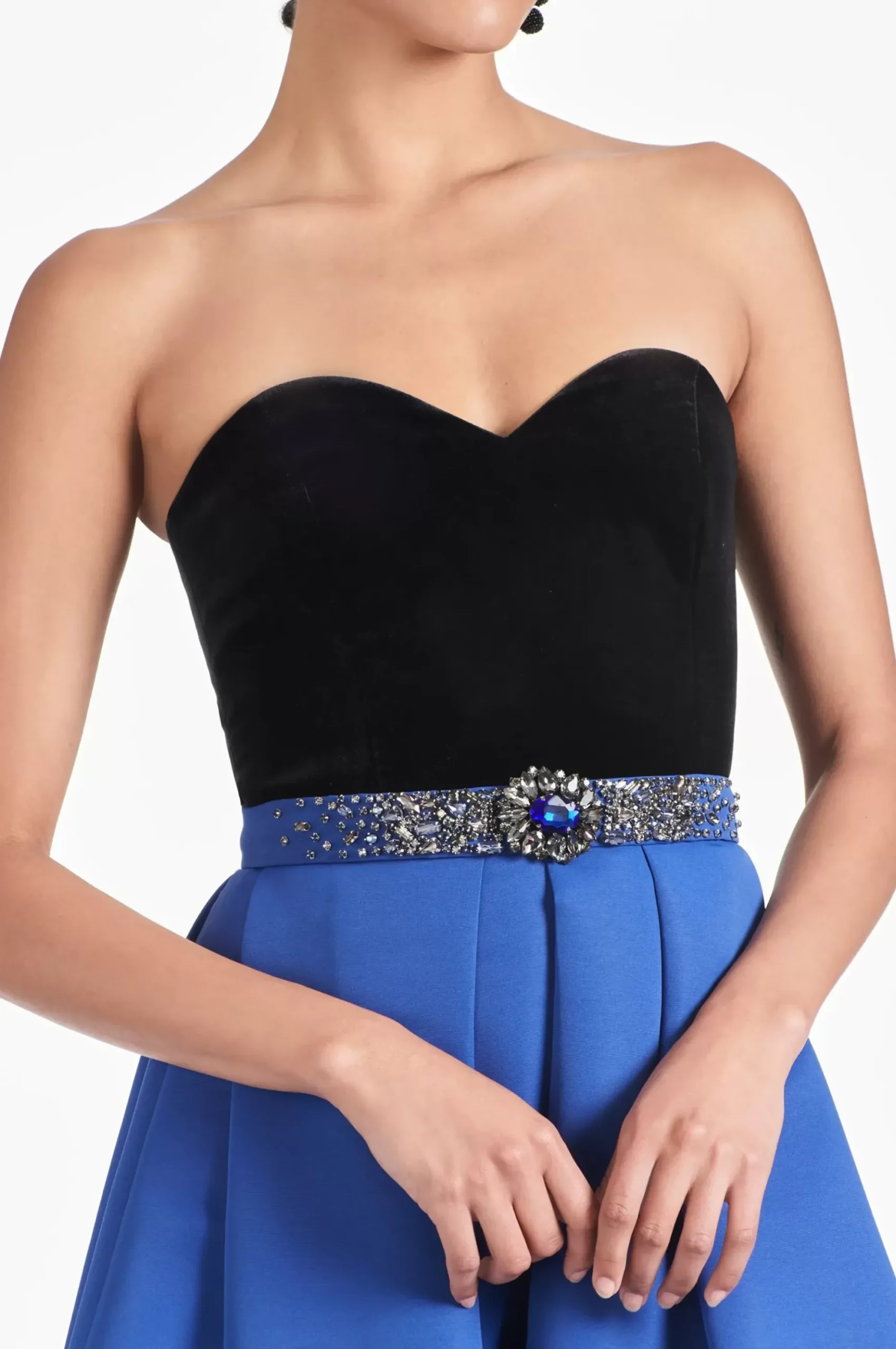 Women Sachin & Babi Gowns-Siobhan Gown Black/Cobalt