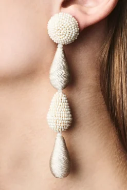 Women Sachin & Babi Earrings-Tallulah Earrings-Smooth Beads/Thread Ivory