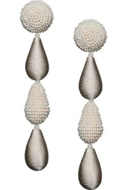 Women Sachin & Babi Earrings-Tallulah Earrings-Smooth Beads/Thread Ivory