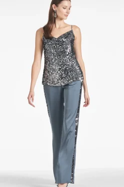 Women Sachin & Babi Matching Sets-Tuxedo Sequin Alli Pant Gunmetal