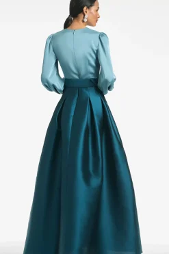 Women Sachin & Babi Gowns-Zoe Gown Seaglass/Deep Teal