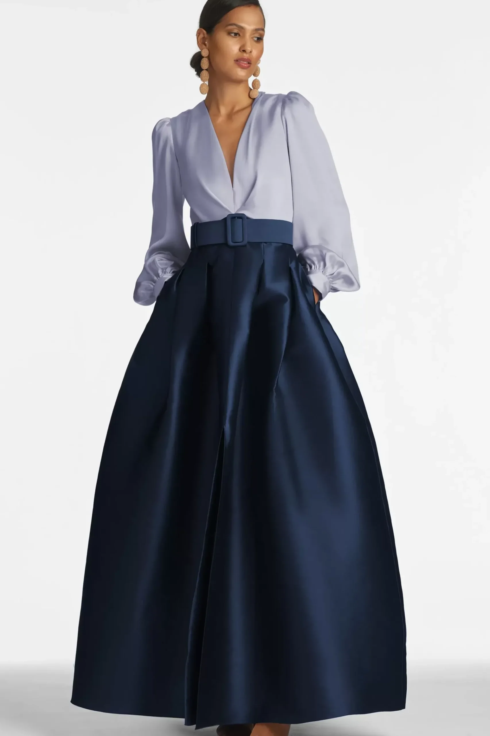 Women Sachin & Babi Gowns-Zoe Gown-Cool Grey/Night Sky Smokey Slate/Night Sky