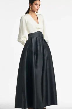 Women Sachin & Babi Gowns-Zoe Gown-Ivory/ Black