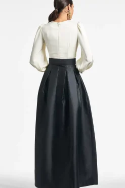 Women Sachin & Babi Gowns-Zoe Gown-Ivory/ Black