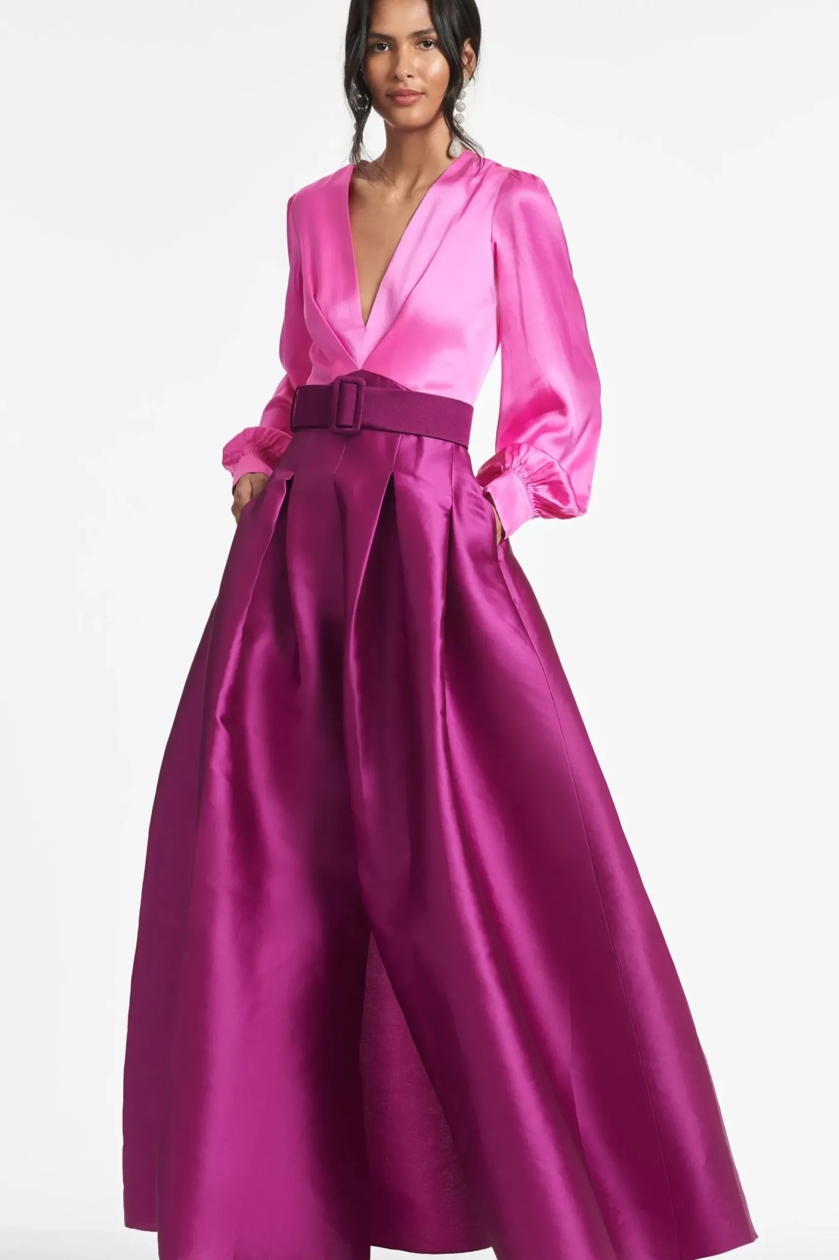 Women Sachin & Babi Gowns-Zoe Gown-Pink/Magenta Pink & Magenta